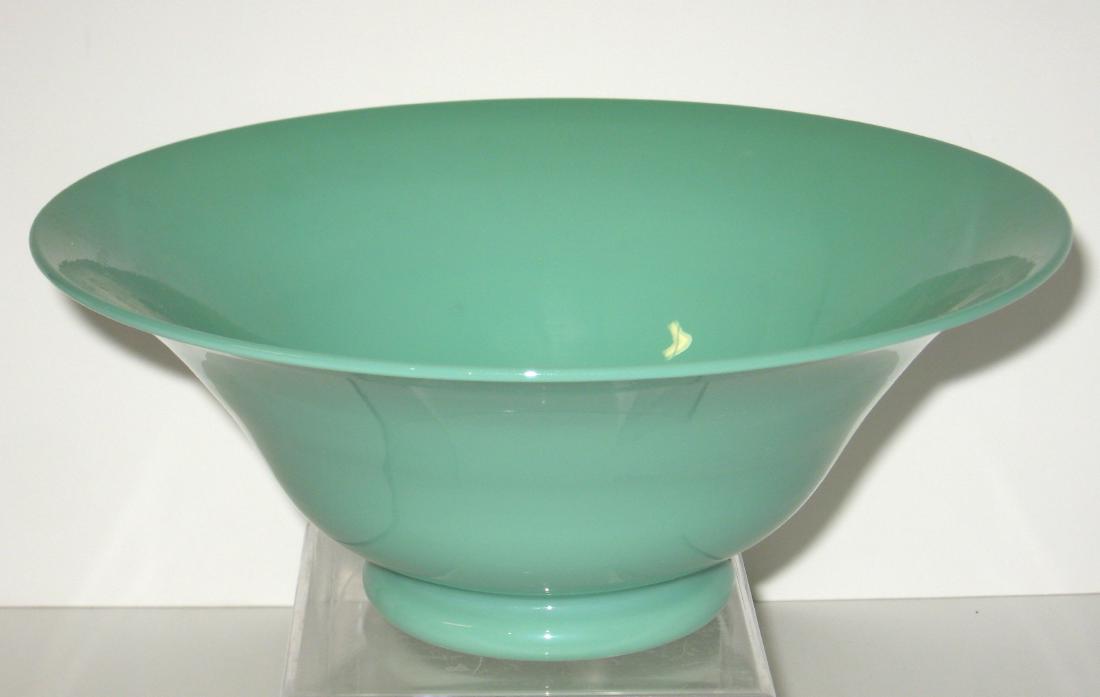 Steuben green Jade glass bowl, (1 of 4)