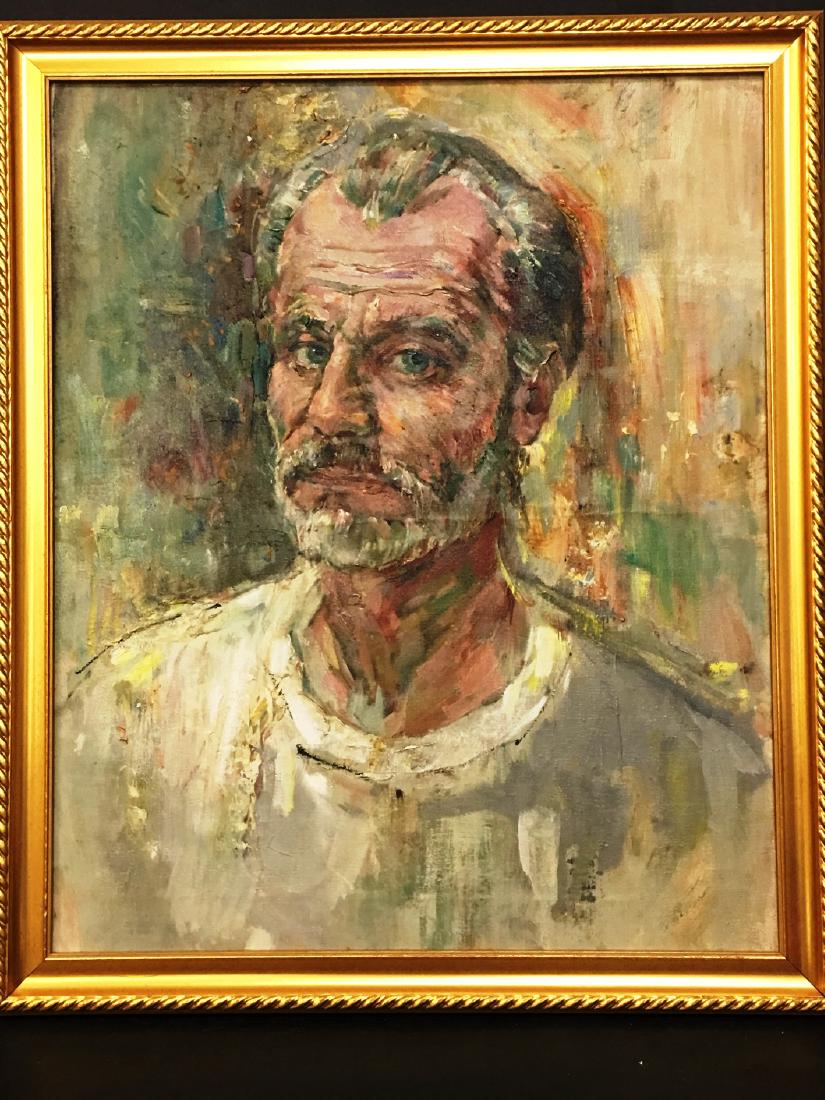 FRAMED MALE SELF PORTRAIT: 16" X 20" UNSIGNED
