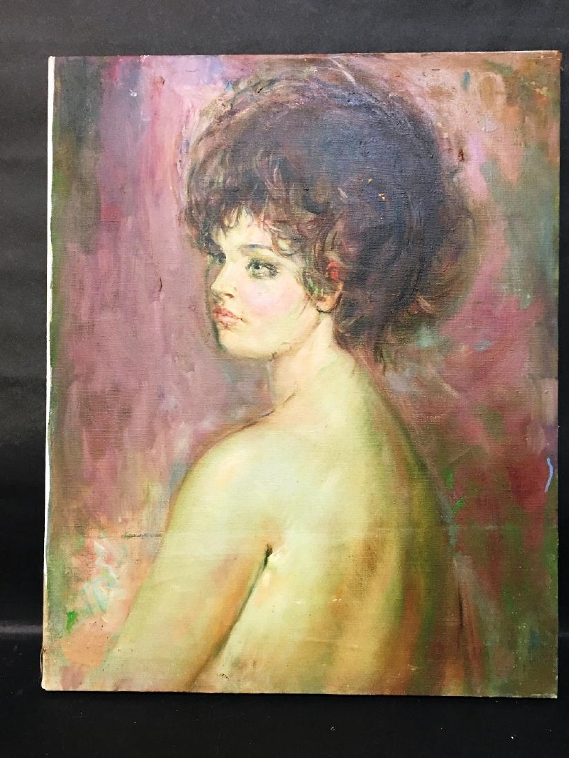 UNFRAMED NUDE INGRID BRUNETTE UPPERBODY: 16" X 20" UNSIGNED