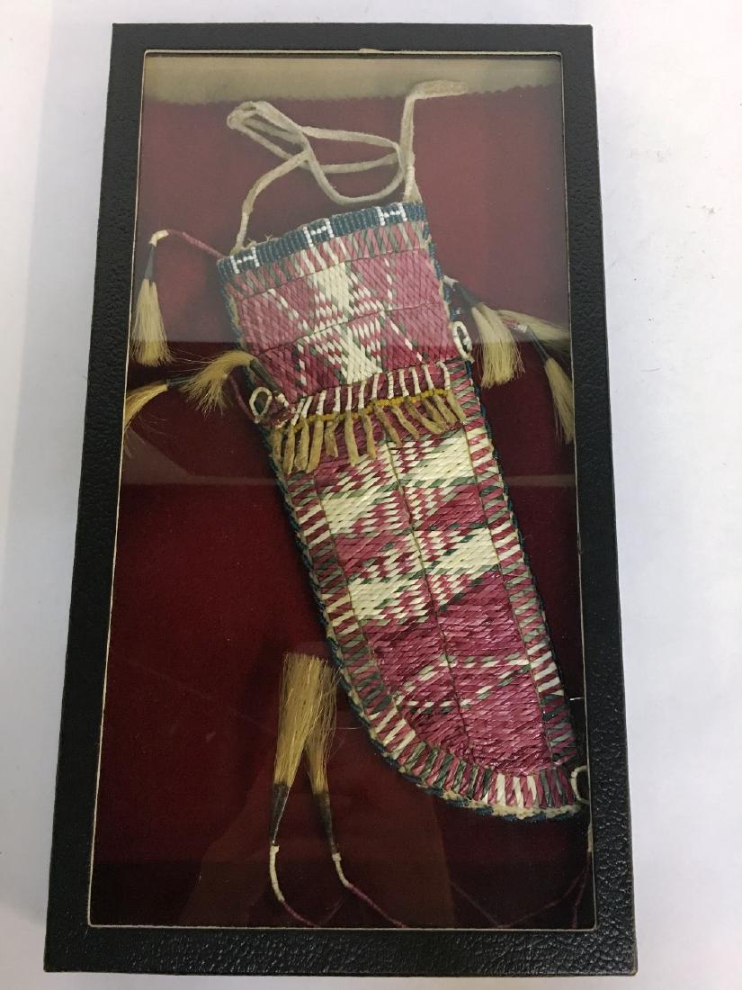 QUILLED KNIFE SHEATH BEADED EDGED RAWHIDE BACKED (1 of 1)