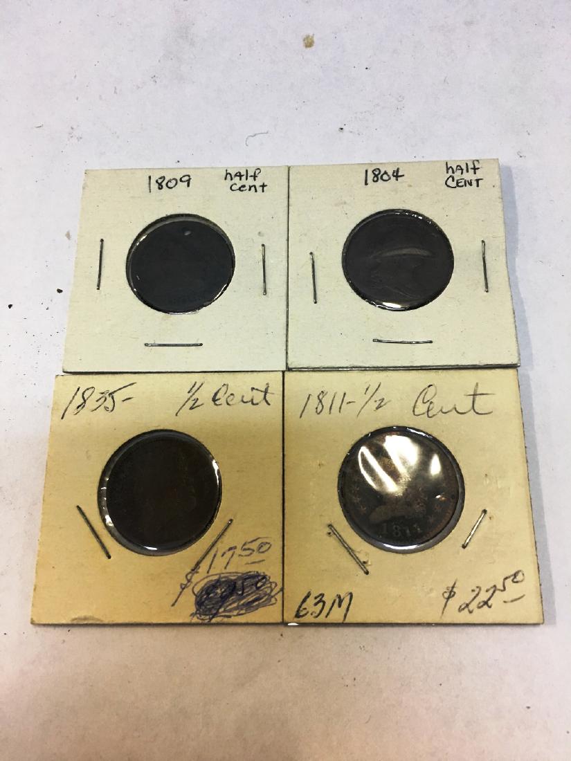 4 US HALF CENT COINS (1 of 1)