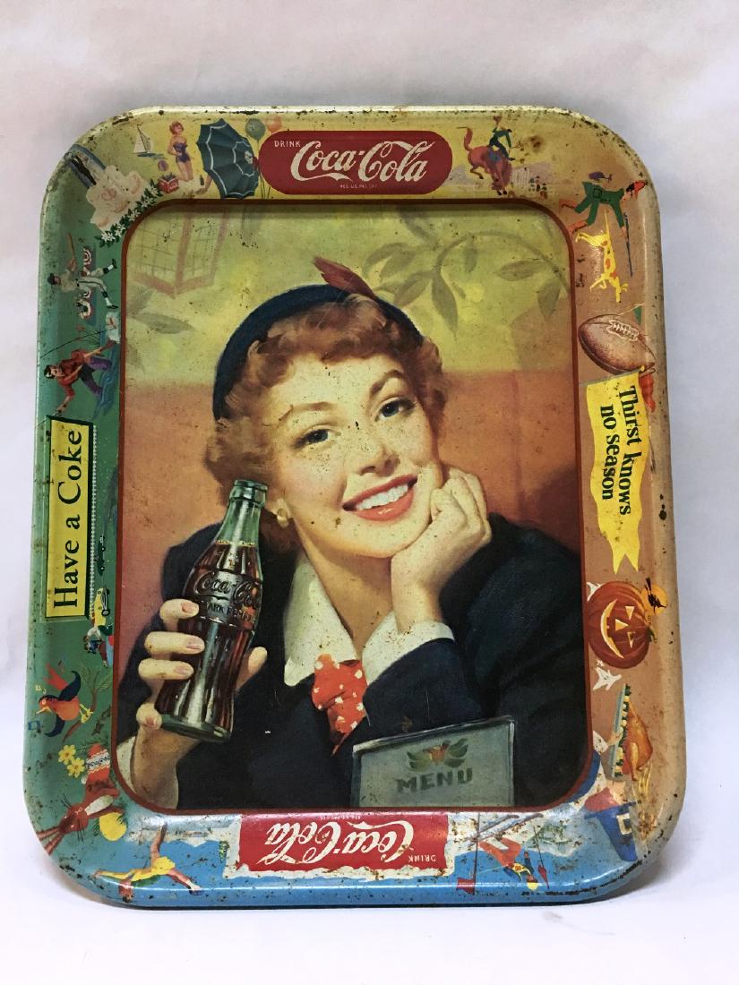 ORIGINAL 1950's COCA-COLA METAL SERVING TRAY (1 of 2)