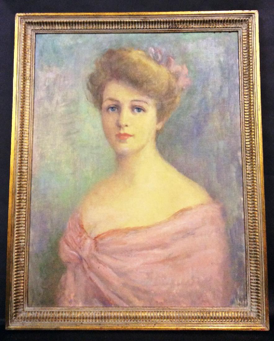 SELF- PORTRAIT OF WOMEN OIL ON BORAD: 20"X25"