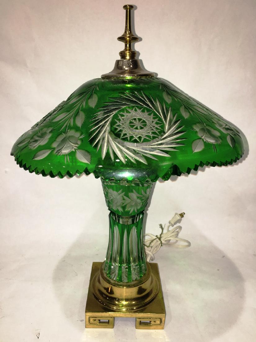 DRESDEN BY PECK EMERALD CUT CRYSTAL LAMP (1 of 2)