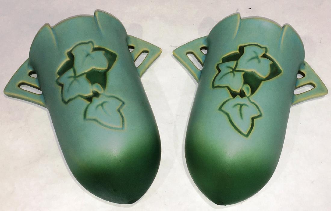 PAIR OF ROSEVILLE WALL POCKETS (1 of 3)