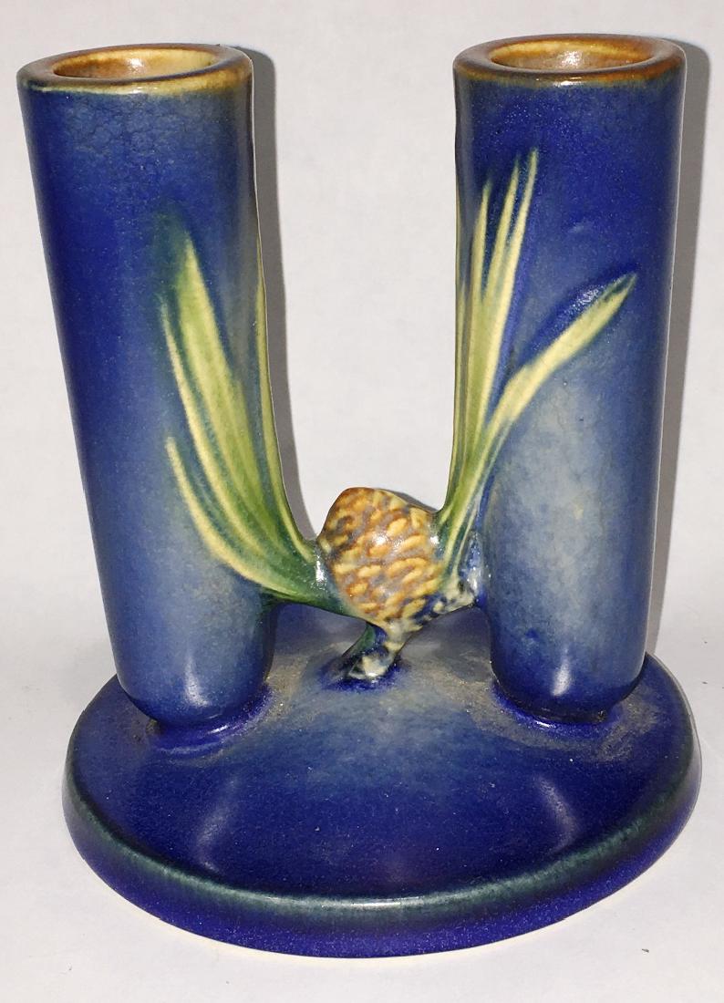 ROSEVILLE PINE CONE DOUBLE CANDLEHOLDERS (1 of 4)
