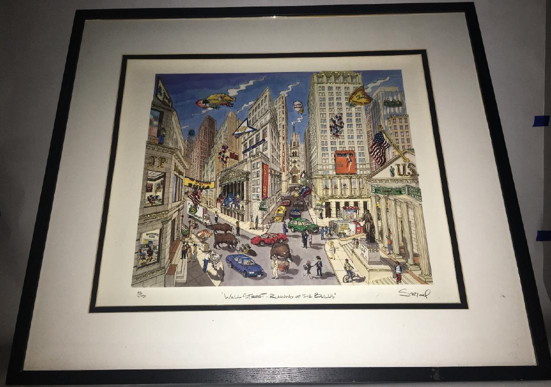 "WALL ST. - RUNNING OF THE BULLS" BY STEPHEN SZYNAL (1 of 8)