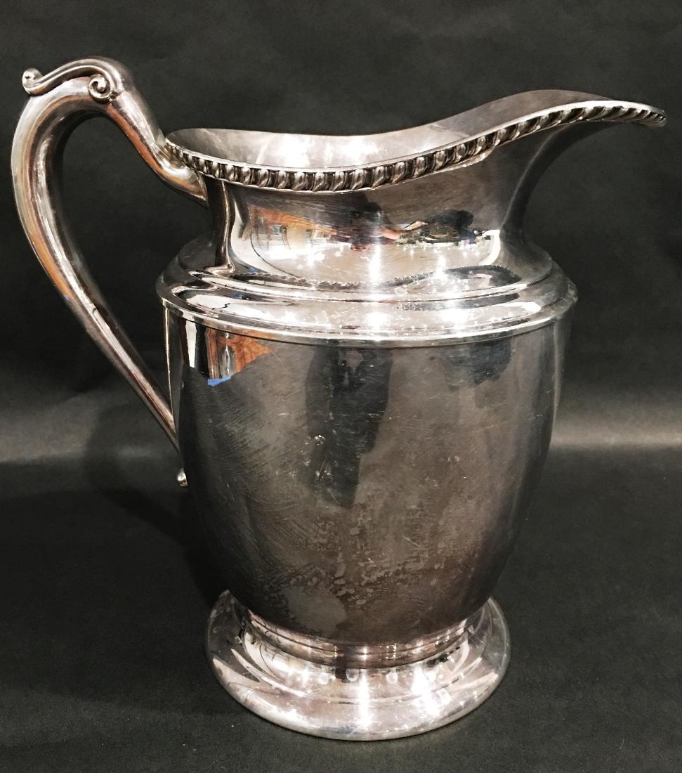 SILVER PITCHER BY CRESCENT SILVERWARE MFG: MARKED, 8.5" TALL