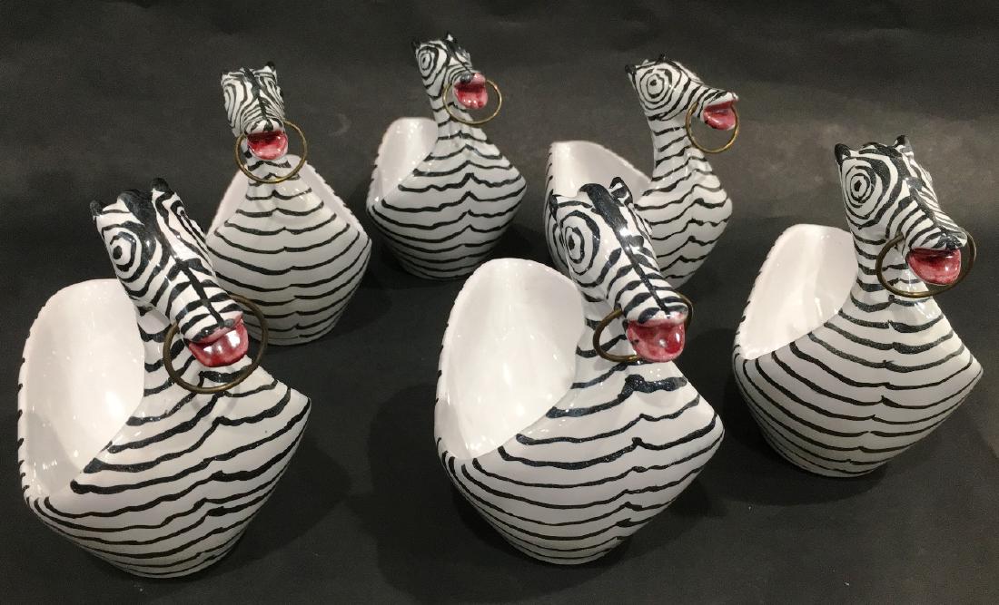 SET OF 6 ALDO LONDI BITOSSI ZEBRA'S: SET OF 6, MARKED ON BOTTOM