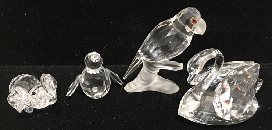MINI CRYSTAL ANIMAL FIGURINES: PENGUIN SWAROVSKI, SWAN SWAROVSKI, ELEPHANT, BIRD
