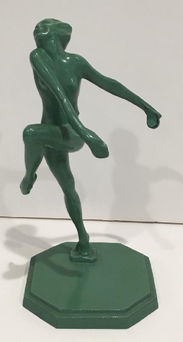 FRANKART NUDE LADY FIGURE VASE HOLDER: 10" TALL, MARKED "FRANK ART '27", NO GLASS INSERT, SEE PHOTO