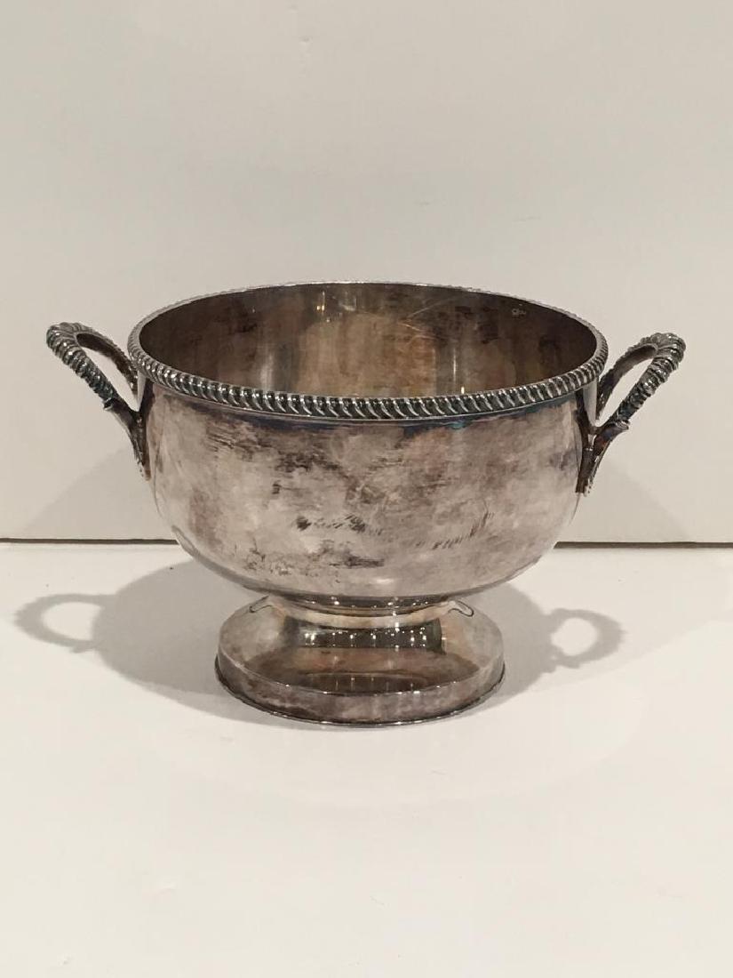 ELLIS- BARKER SILVER CO. BOWL: MENORAH 1912 MARK ON BOTTOM, 5.5" DIAMETER X 4" TALL