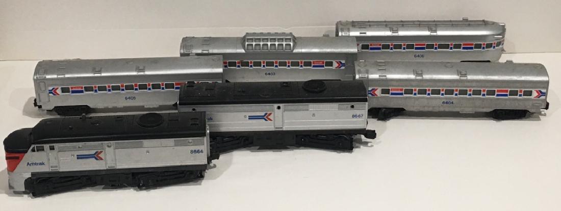LIONEL AMTRACK PASSENGER MODEL TRAIN: 8664 ENGINE, 8667, 6403, 6404, 6405, 6406