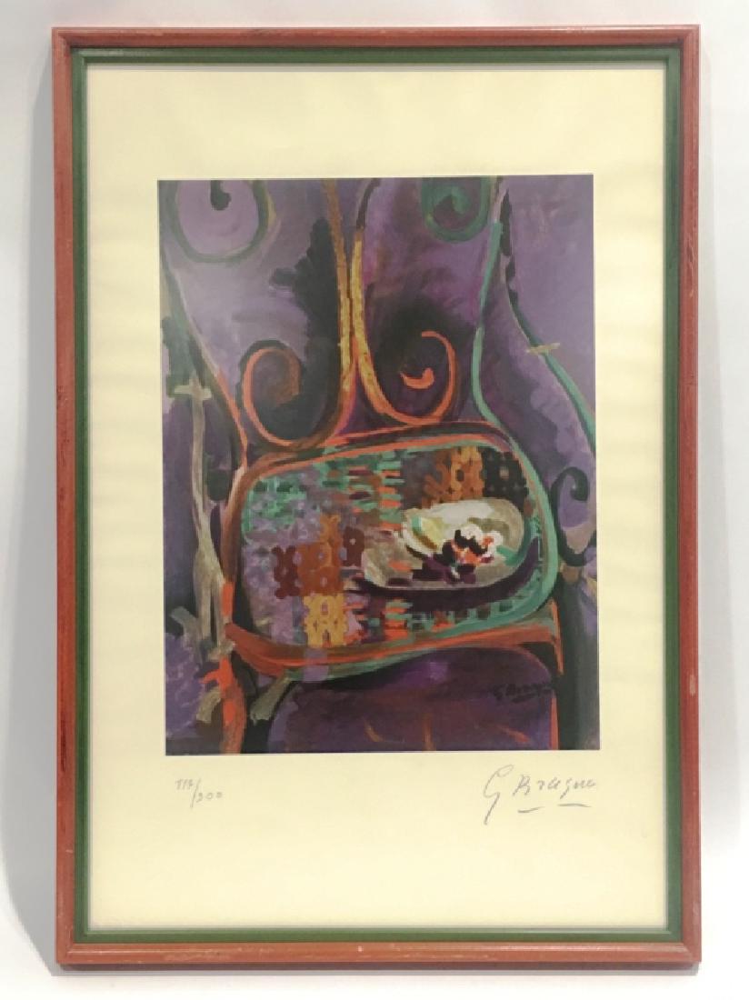 GEORGE BRAQUE LITHOGRAPH SIGNED & NUMBERED: 117/300, PURCHASED 1972, 16.5" WIDE X 24" TALL, ACTUAL LITHO IS 11" X 13.75"