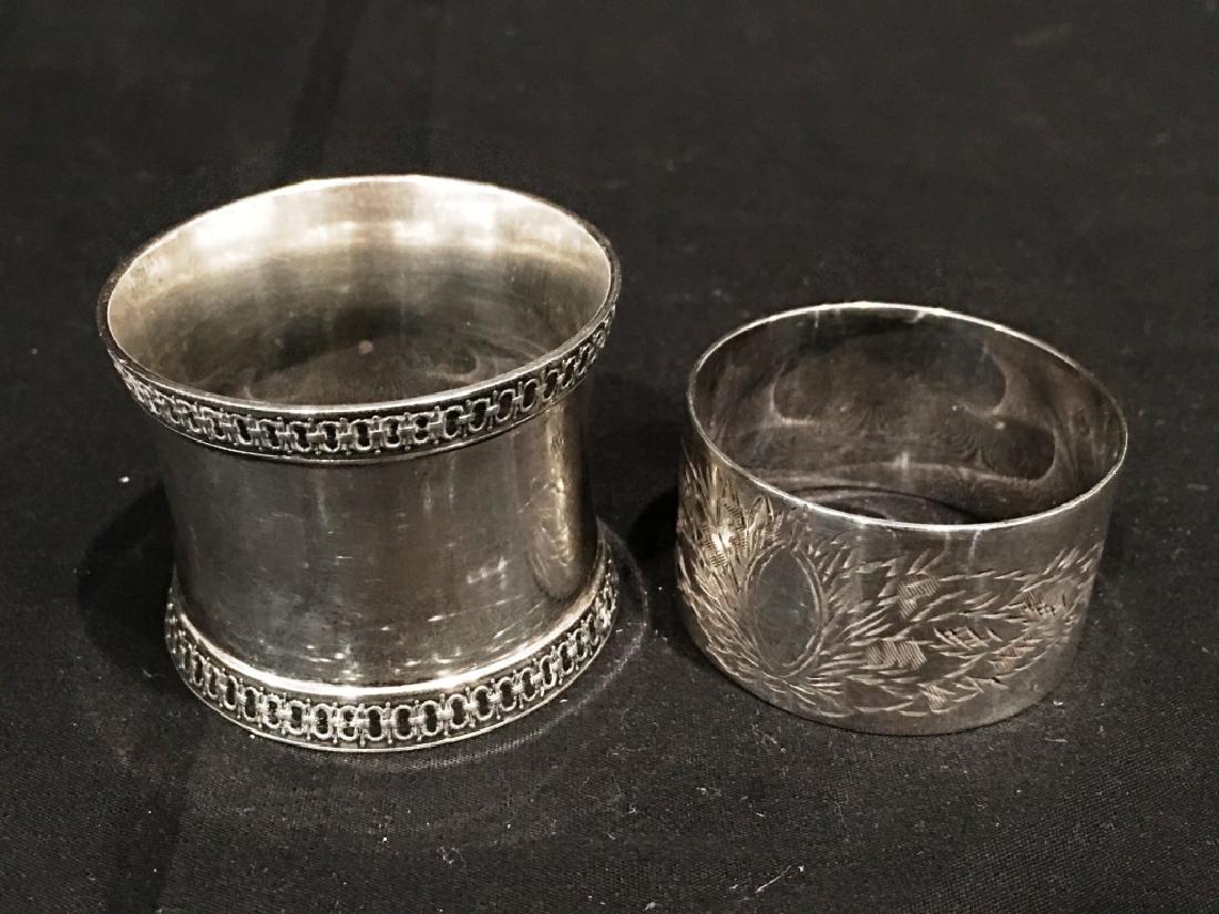 2 STERLING NAPKIN RINGS: BOTH HALLMARKED, TOTAL WEIGHT 72g