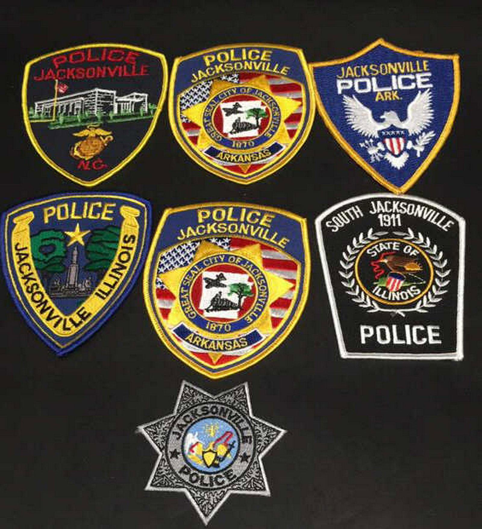 Various police patches: Seven in number