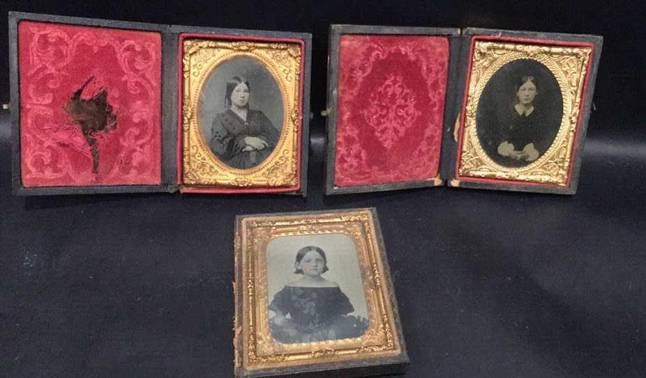 3 ambrotype photos: In frames