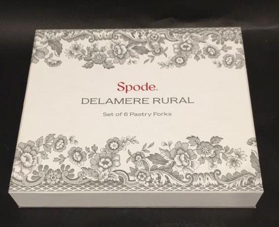 Spode Delamere Rural 6 pastry forks: 6 inches in length, and original box