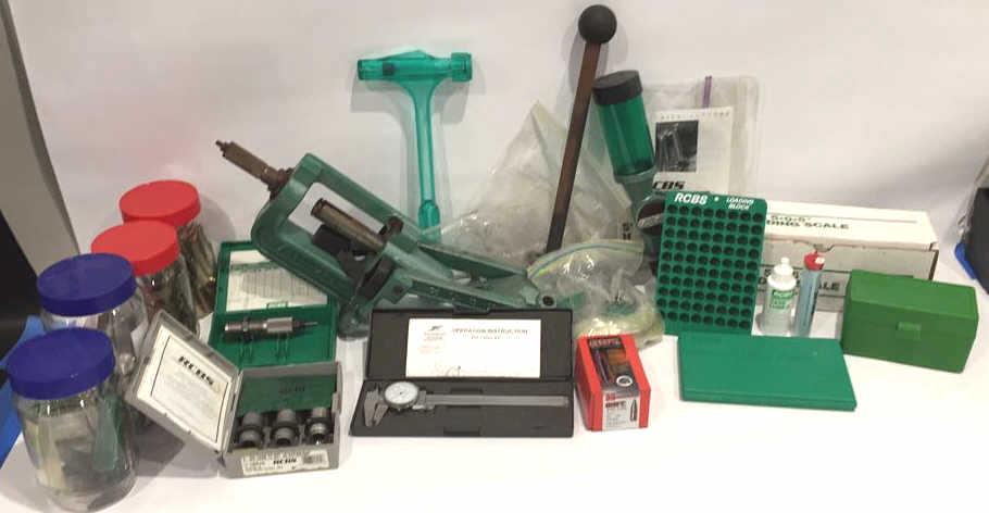 RCBS Rock Chucker Supreme Master Reloading Kit: With shells and accessories, 17 inches tall by 10 inches wide