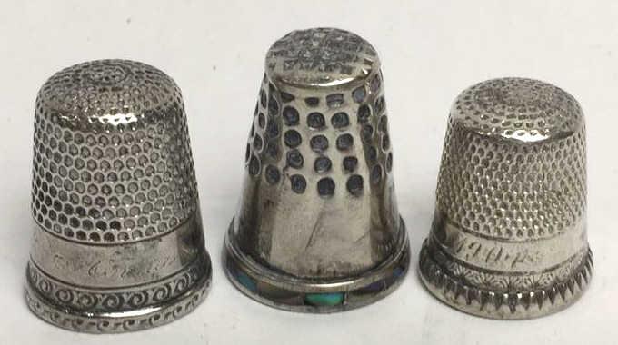 Vintage Sterling Thimbles: 3 in numbers, 10.1 grams total weight