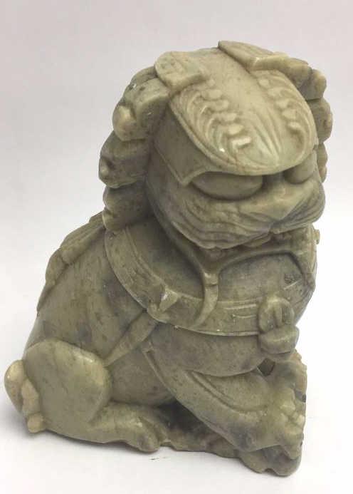 Foo Dog Carved Soapstone Sculpture: 4 inches tall, nice detail