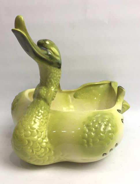 Vintage Hull USA 69 Art Pottery Swan Planter: Hallmarked on Bottom, 10 inches by 8.5 inches