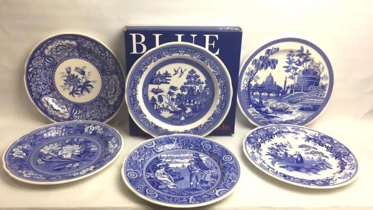 Spode Blue Room Dresser Plates Georgian: Set of 6, with box, 10.25 inches