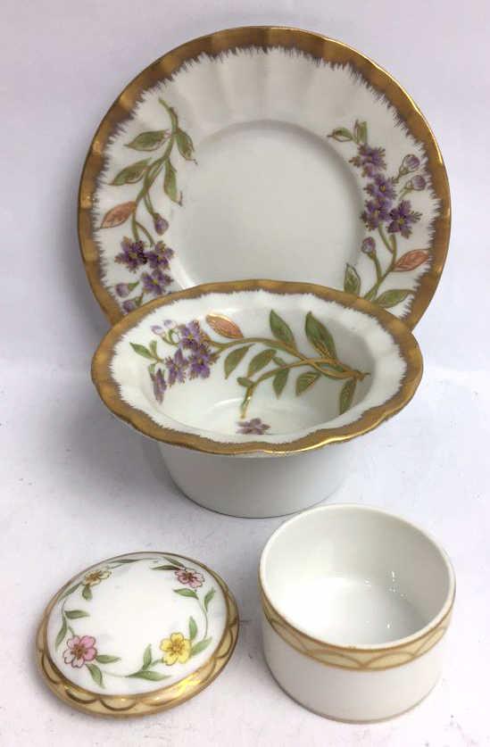 Porcelain Ramkin and Nippon Dish: One is marked Nippon