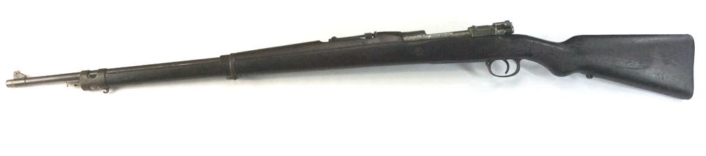 DWM Berlin Model 1908 Mauser Bolt Action Rifle: Emblem on top slightly worn down, see photo