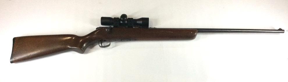 H&R Model 865 Plainsman Rifle: Bolt action, 22LR, 5 round magazine, with 4x scope, see photo