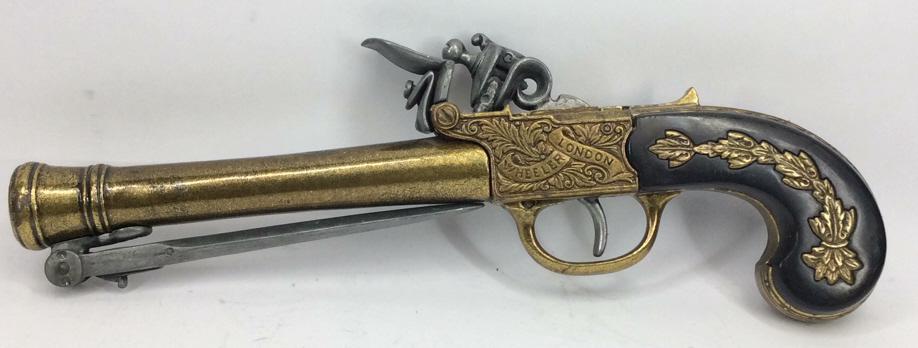 Replica Wheeler London Flintlock Pistol: With Bayonet, see photo