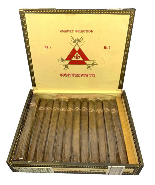Montecristo No. 1 Cuban Cigars: 13 in number, individually wrapped in cellophane, see photo