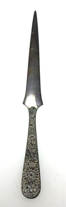 Kirk and Son Repousse Letter Opener: 6 inches, 23 grams total weight, see photo