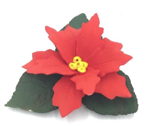 Capodimonte Italian Poinsettia Flower: 4.5 inches by 4.5 inches by 1.75 inches, hallmarked on bottom, see photo