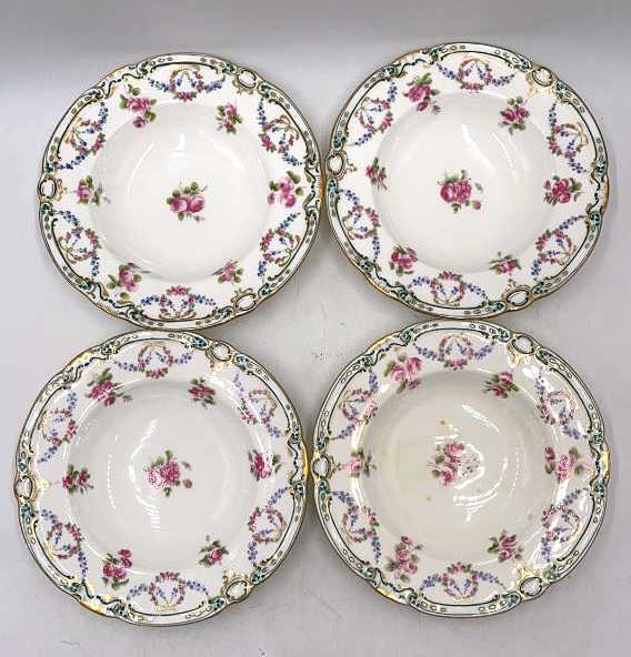 4 Minton Davis Collamore Bowls: 7.5 inches, hallmarked and numbered on bottom, see photo