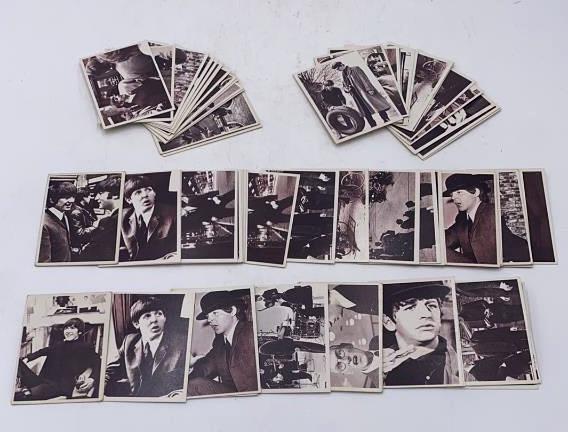 66 Beatles Movie Cards: A Hard Days Night, 1964 Topps, with 25 duplicate cards, see photos