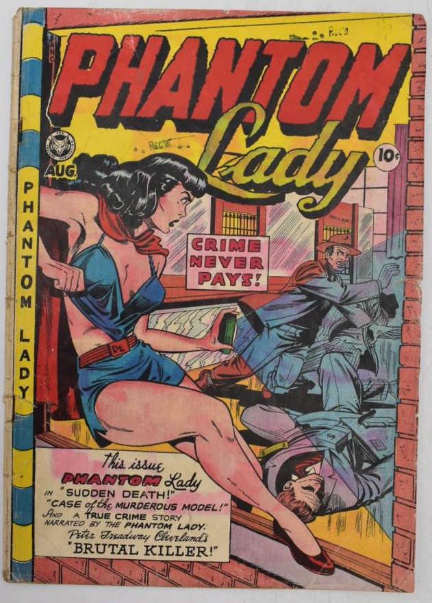 Phantom Lady No. 19 Comic Book: August 1948, published by Fox Feature, use photo for grading, see photo
