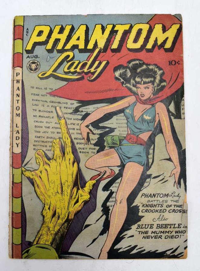 Phantom Lady No. 13 Comic Book: August 1947, published by Fox Feature, use photo for grading, see photo