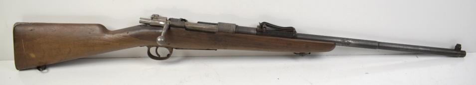 Mauser Bolt Action Rifle: Unknown caliber, S/N: H8483, see photo