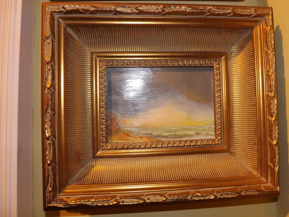 Oil on board: Oil on board by Chris Hsu, St. Johns River Series, measuring 5" x 7"