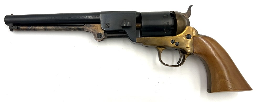 Navy Arms Co. .36 Cal. Black Powder Revolver: Made in Italy, with arsenal marks, see photo
