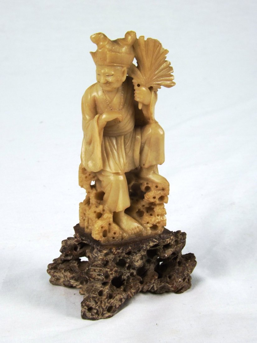 Soapstone like figurine: Soapstone like figurine, 7" tall