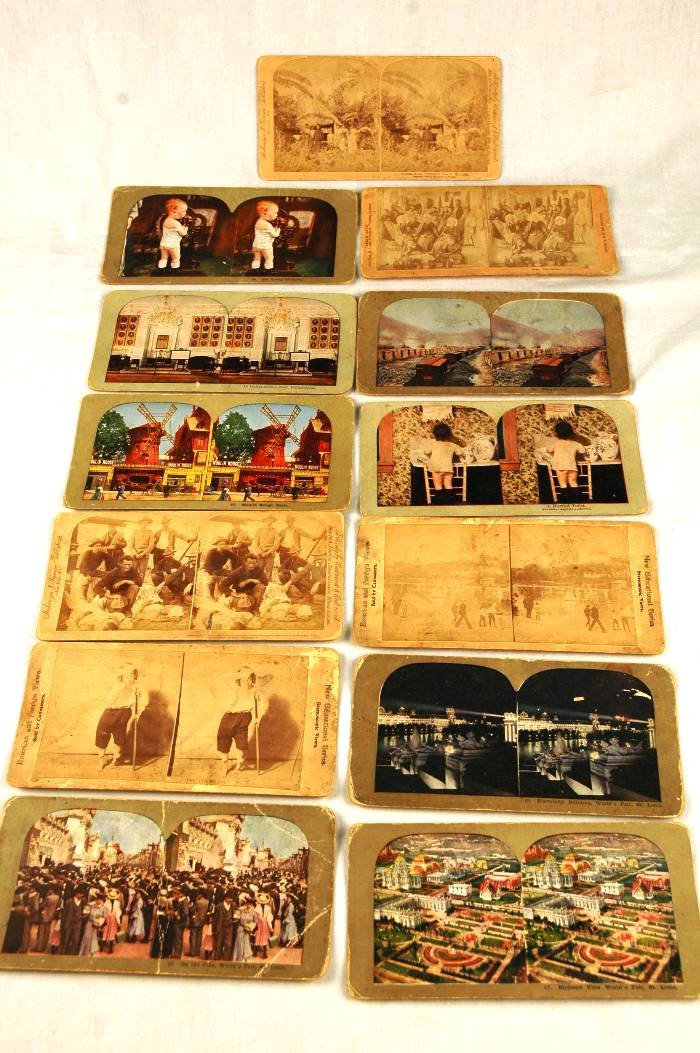 Viewfinder Cards 13: Viewfinder cards, thirteen in number, "St Louis Worlds Fair", "Paris", "Philly", "Cuba", and more