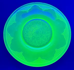 Vintage Green Vaseline Glass Plate
