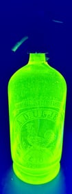 Antique Green Vaseline Glass Spritzer Bottle