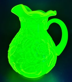 Vintage Moser Yellow Vaseline Glass Pitcher