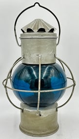 Nautical Tin All-Round Green Glass Oil Lantern