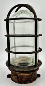 Marine Clear Glass Passageway Light in Cage