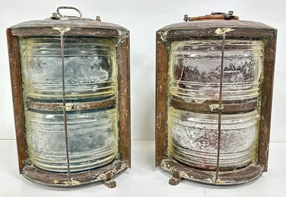 Pair of Nippon Sento Dual Lens Side Lantern