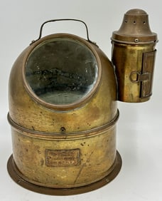 Antique Brass Tokura Lifeboat Binnacle Compass